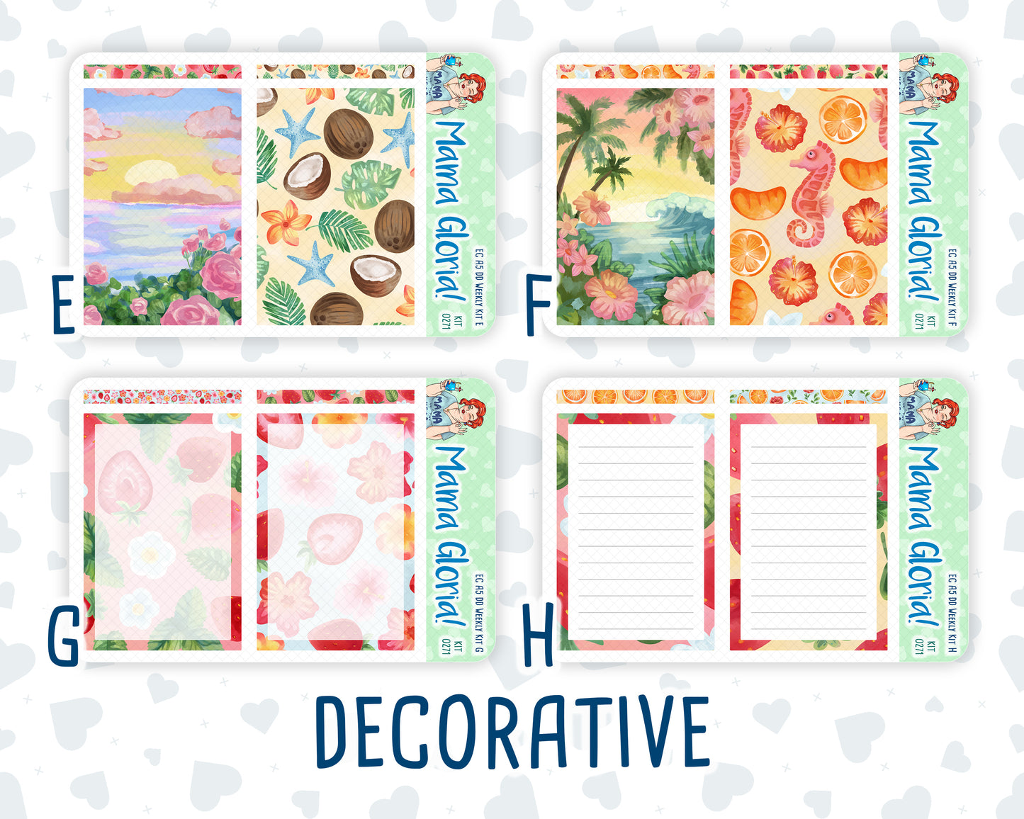 Kit 0271 - A5 - Daily Duo - Weekly Kit - June - Strawberry Shore