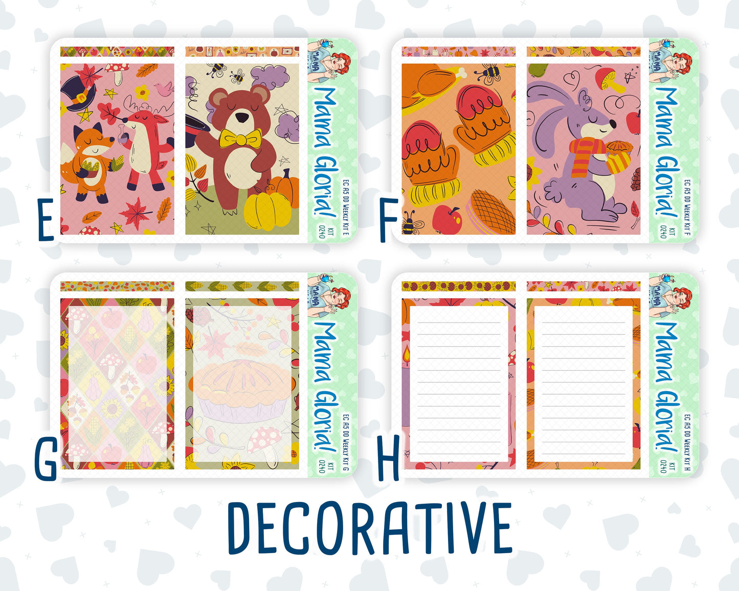 Kit 0240 - A5 - Daily Duo - Weekly Kit - November - Cozy Thanksgiving