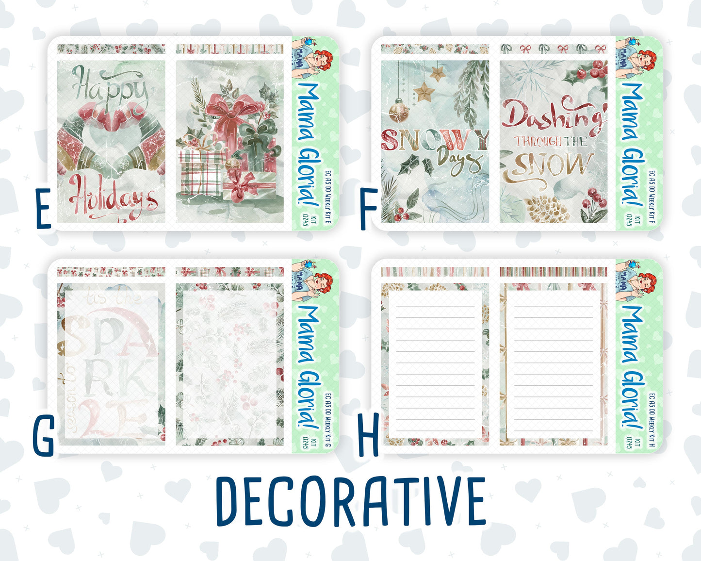 Kit 0245 - A5 - Daily Duo - Weekly Kit - December - Vintage Christmas