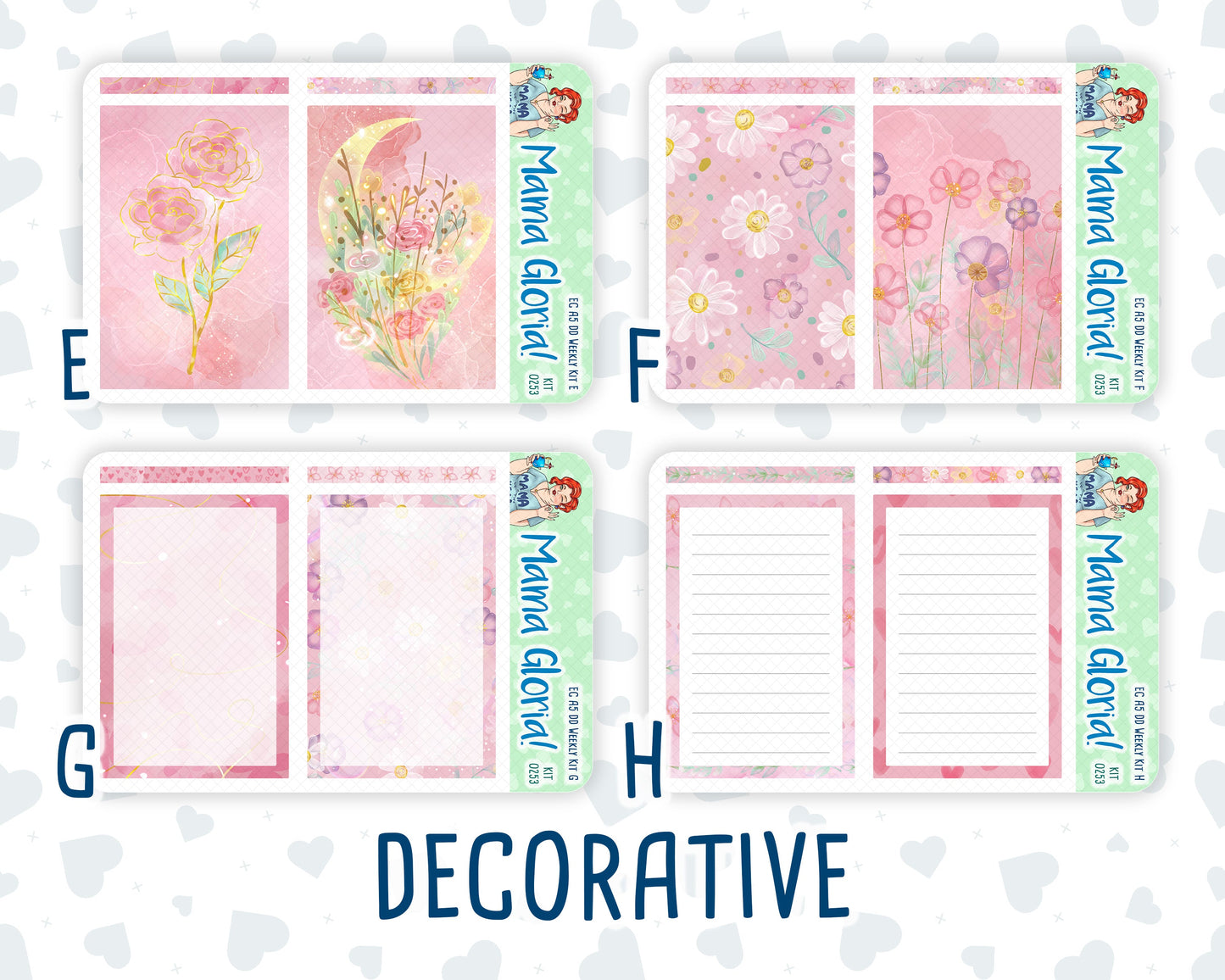 Kit 0253 - A5 - Daily Duo - Weekly Kit - February - Rosy Daydreams