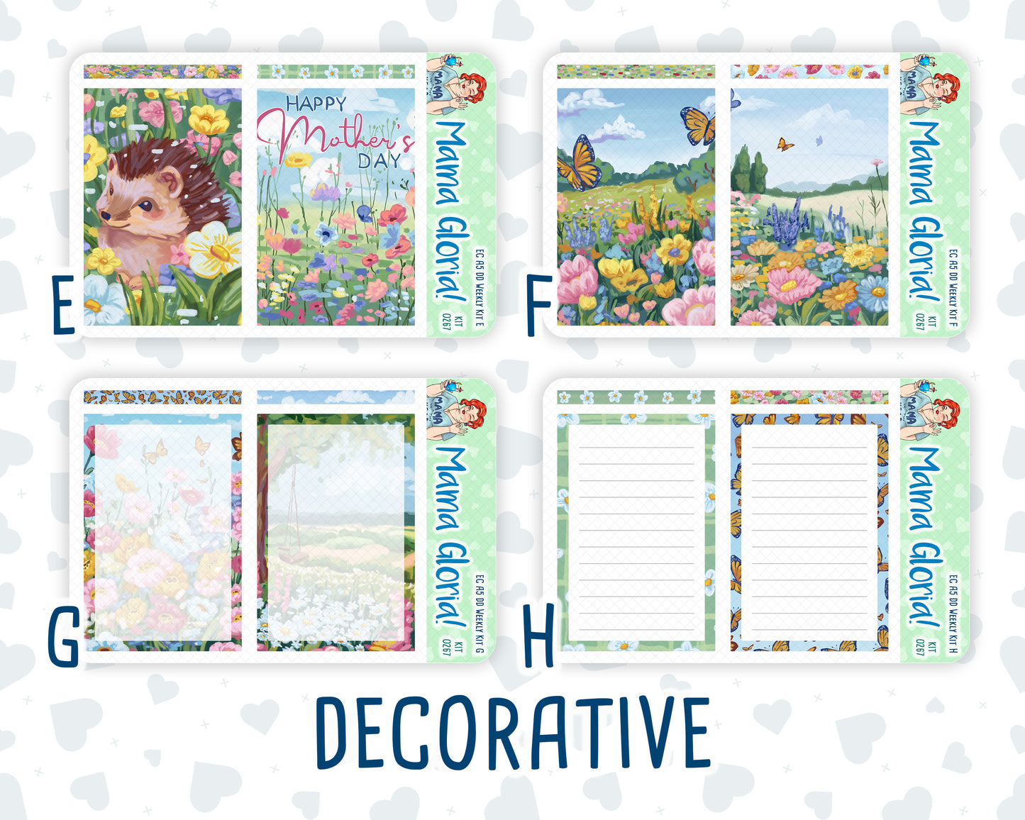 Kit 0267 - A5 - Daily Duo - Weekly Kit - May - Flowers For Mama