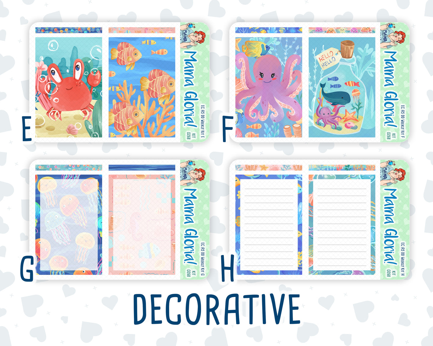 Kit 0268 - A5 - Daily Duo - Weekly Kit - June - Sea Sweeties
