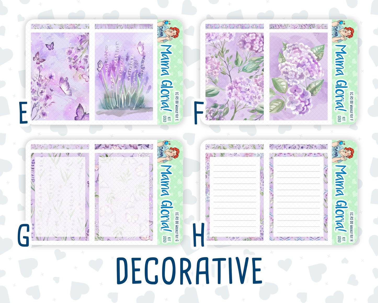 Kit 0263 - A5 - Daily Duo - Weekly Kit - April - Lavender Drift