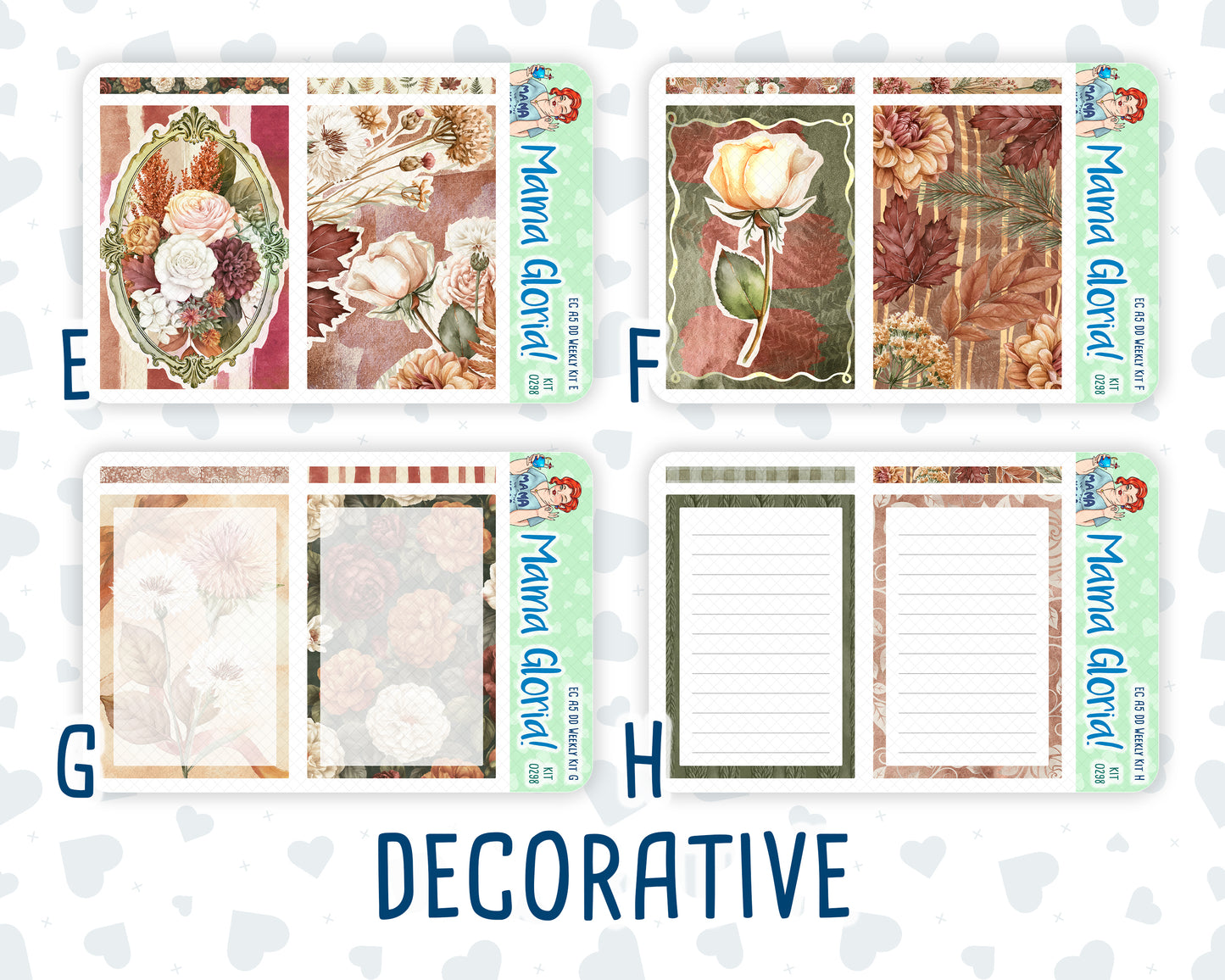 Kit 0298 - A5 - Daily Duo - Weekly Kit - October - Velvet Bloom