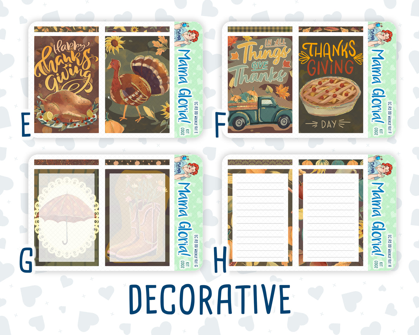 Kit 0302 - A5 - Daily Duo - Weekly Kit - November - Thankful Season