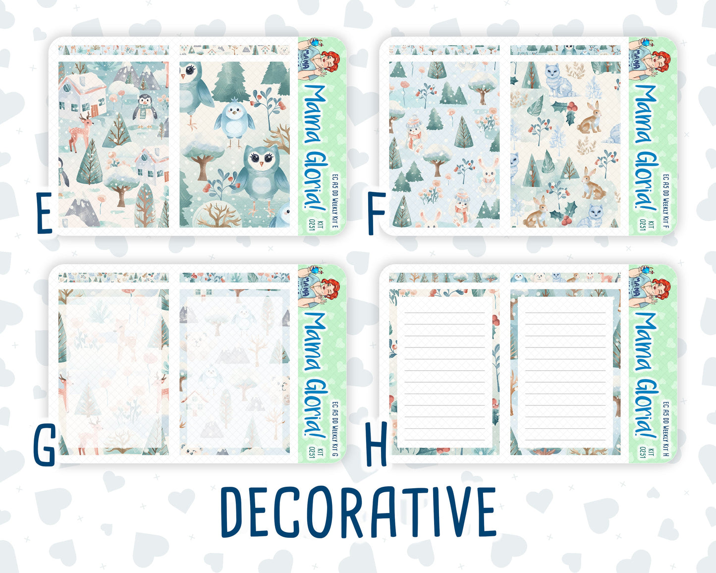 Kit 0251 - A5 - Daily Duo - Weekly Kit - January - Pine & Paws