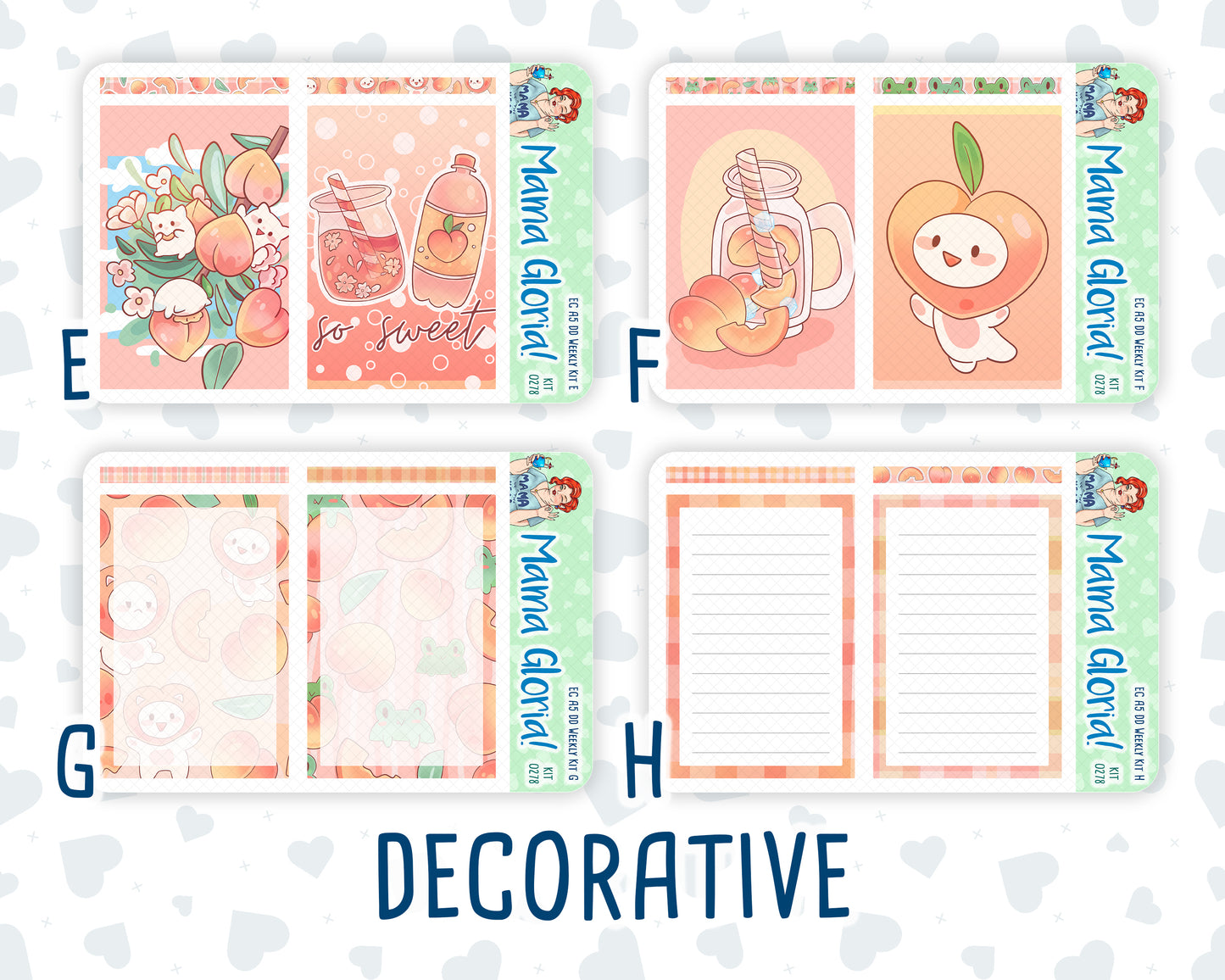 Kit 0278 - A5 - Daily Duo - Weekly Kit - August - Oops, All Peaches