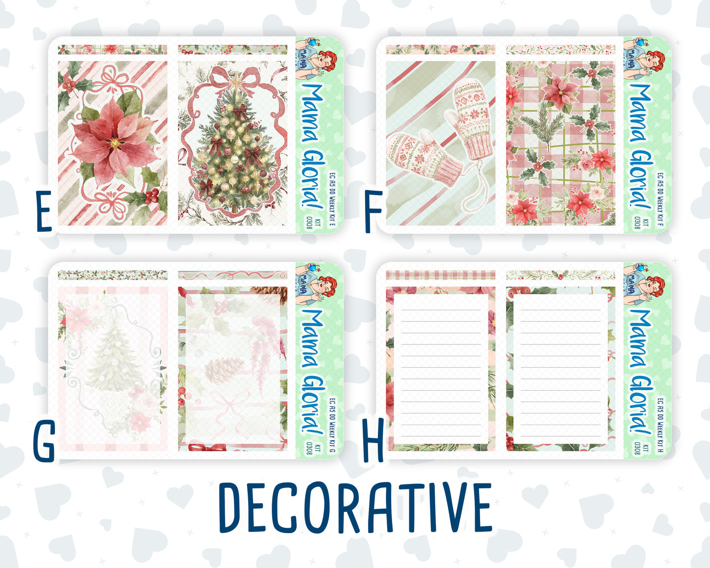 Kit 0308 - A5 - Daily Duo - Weekly Kit - December - Knit & Holly
