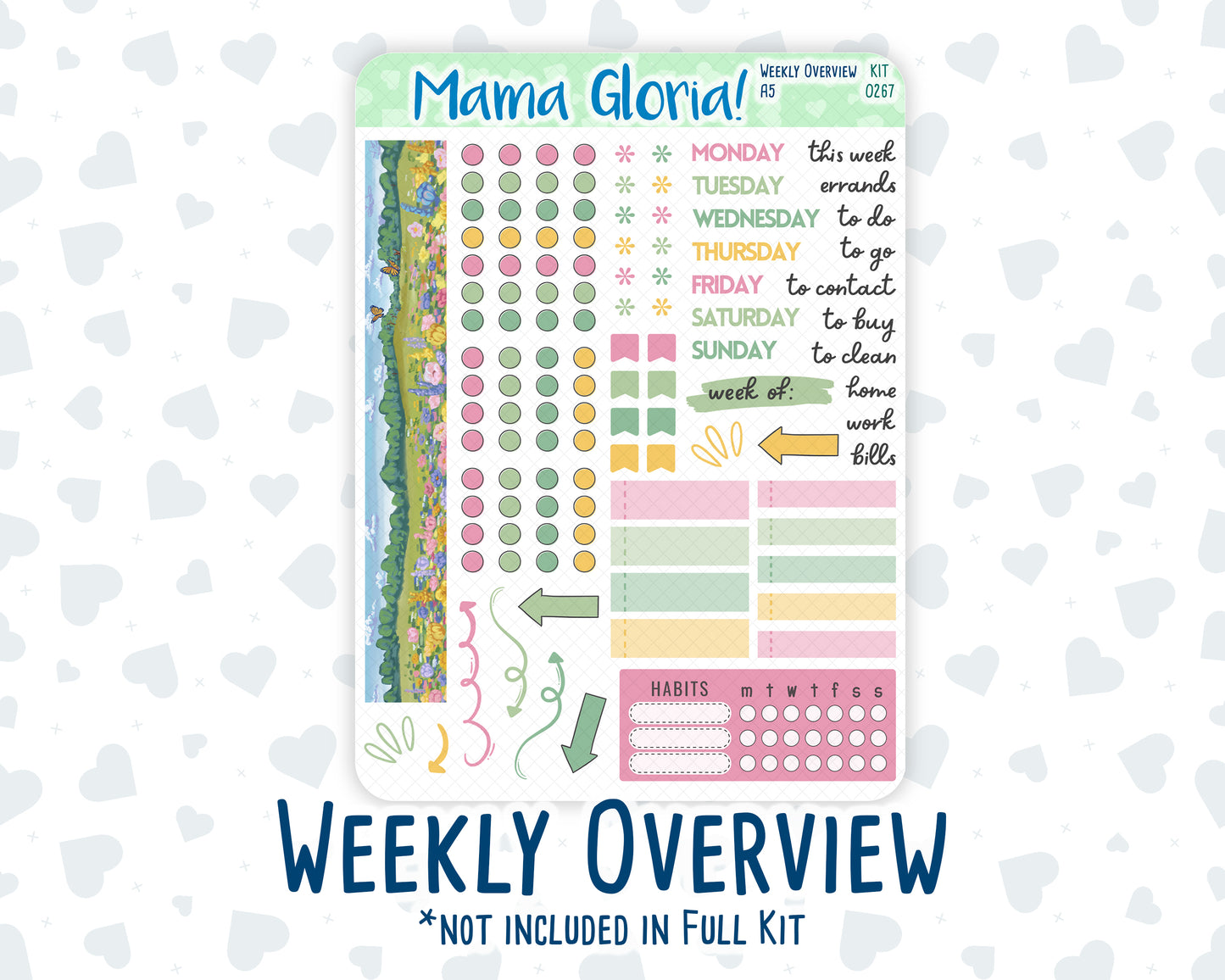 Kit 0267 - A5 - Daily Duo - Weekly Kit - May - Flowers For Mama