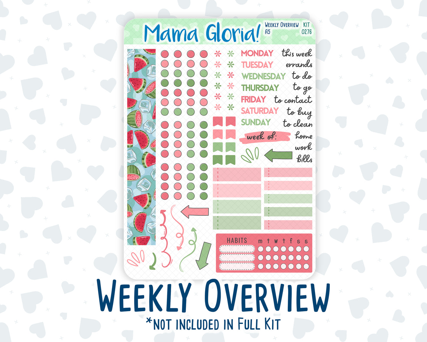 Kit 0276 - A5 - Daily Duo - Weekly Kit - July - Melon Crush