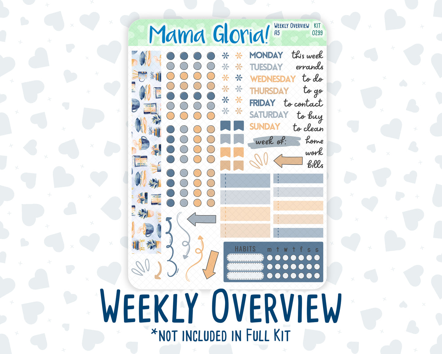 Kit 0299 - A5 - Daily Duo - Weekly Kit - October - Book Nook