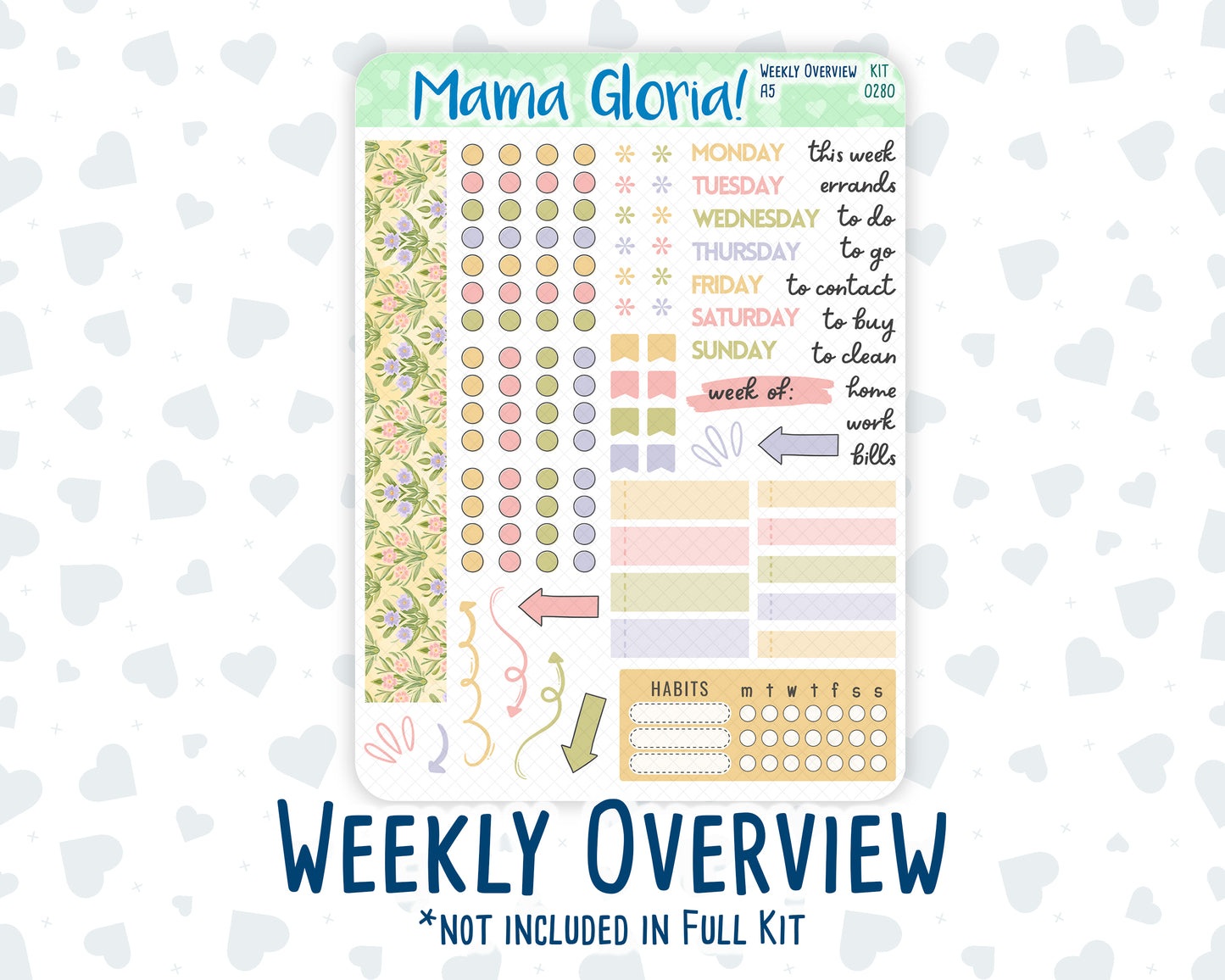 Kit 0280 - A5 - Daily Duo - Weekly Kit - Half Past Six In August