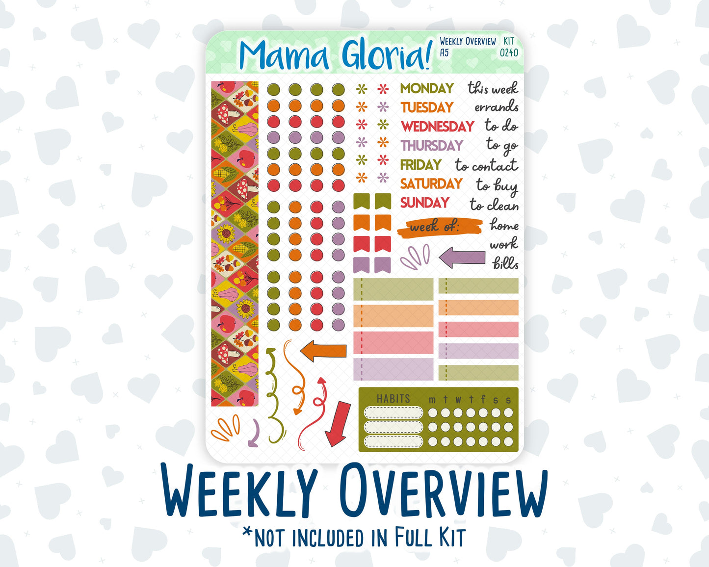 Kit 0240 - A5 - Daily Duo - Weekly Kit - November - Cozy Thanksgiving