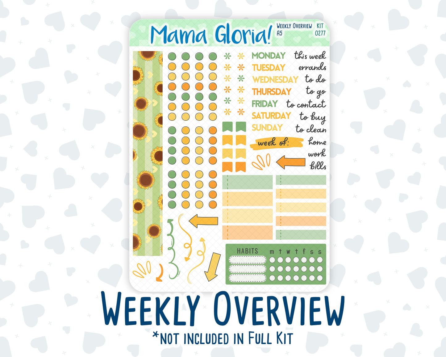 Kit 0277 - A5 - Daily Duo - Weekly Kit - August - Sunflower Drama Club