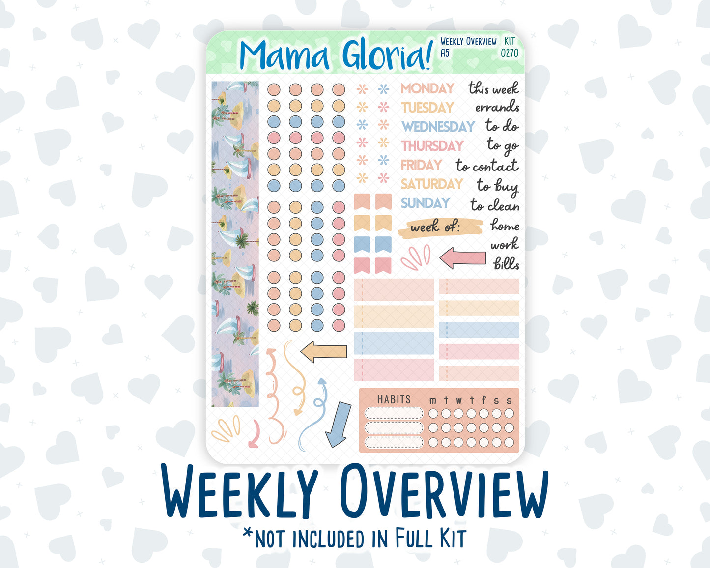 Kit 0270 - A5 - Daily Duo - Weekly Kit - June - Beachside Bliss