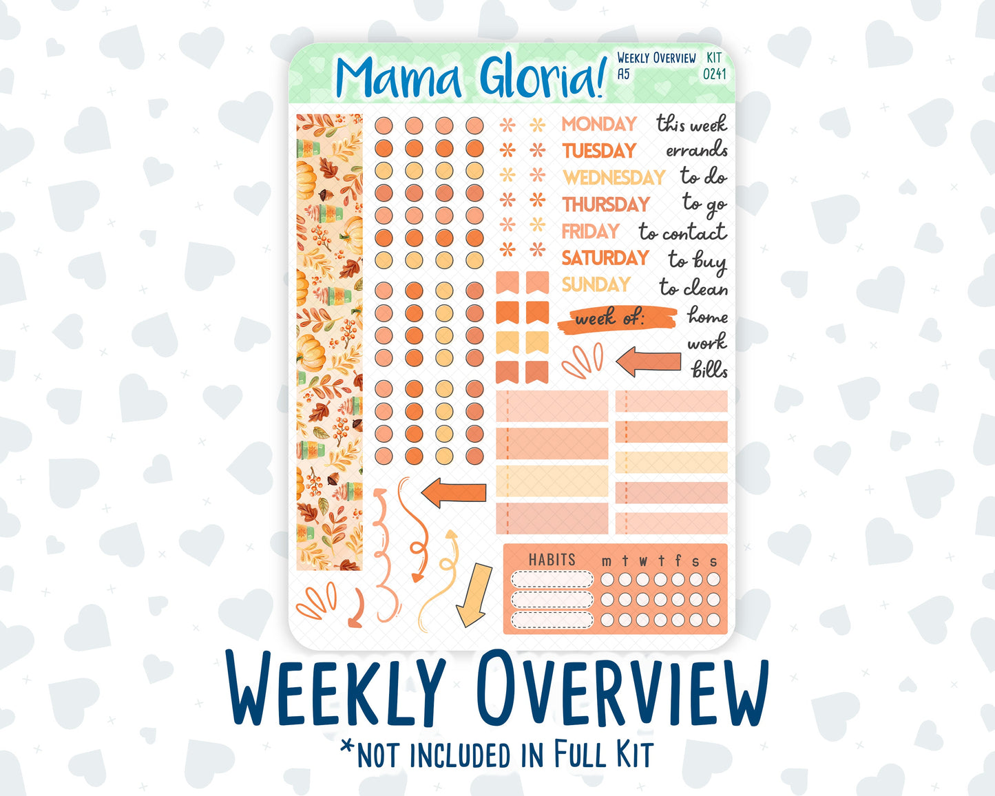 Kit 0241 - A5 - Daily Duo - Weekly Kit - November - Pumpkin Latte