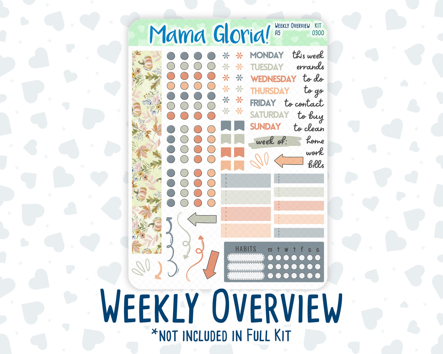 Kit 0300 - A5 - Daily Duo - Weekly Kit - October - Autumn Stroll