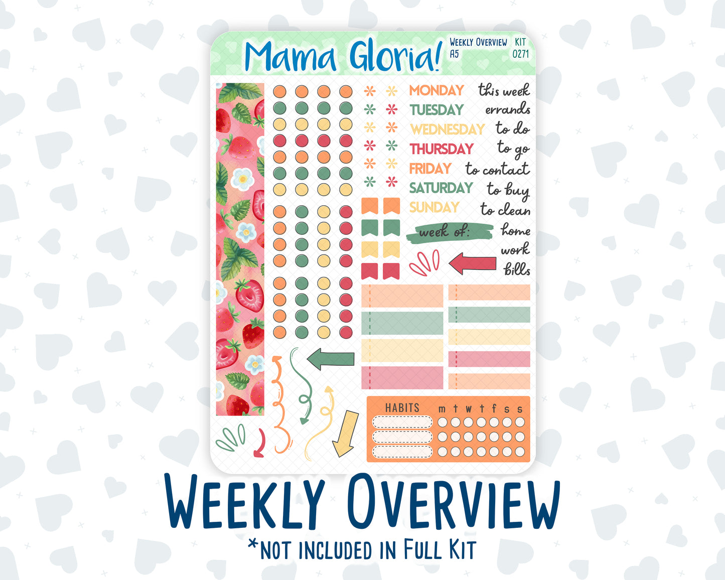 Kit 0271 - A5 - Daily Duo - Weekly Kit - June - Strawberry Shore