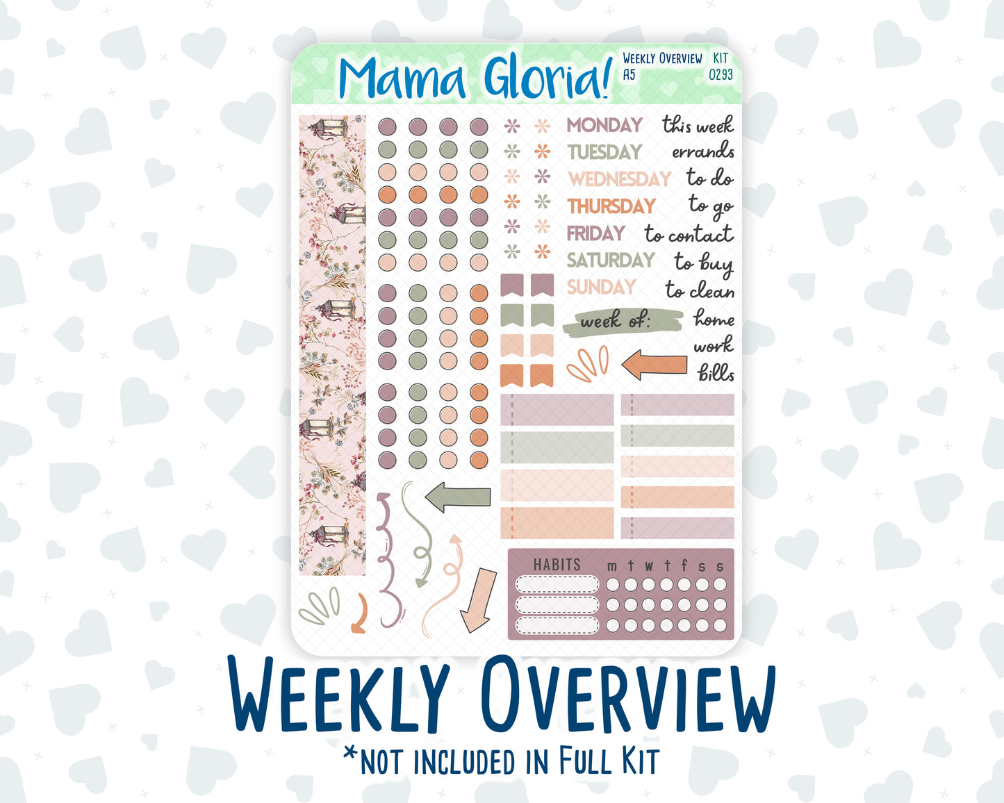 Kit 0293 - A5 - Daily Duo - Weekly Kit - September - Fleur de Provence
