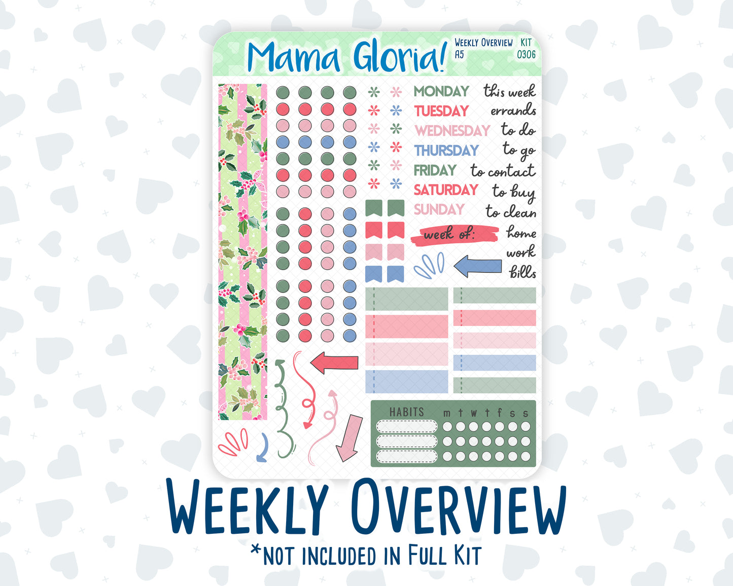 Kit 0306 - A5 - Daily Duo - Weekly Kit - December - Jolly Mischief