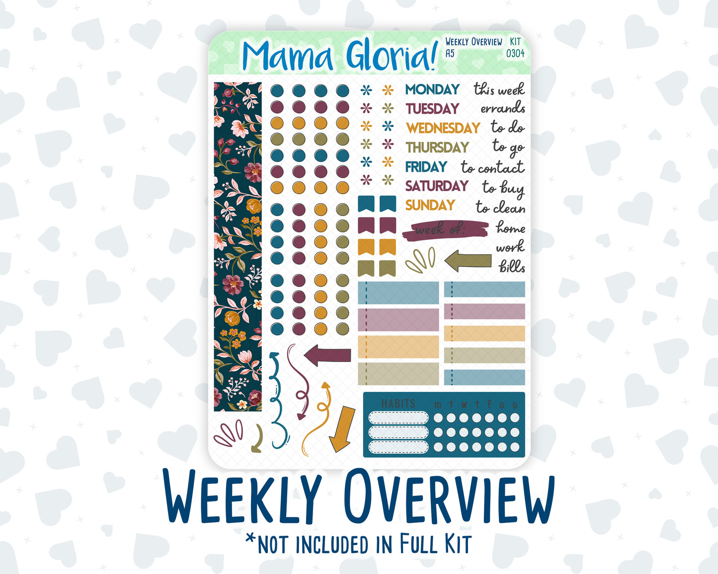 Kit 0304 - A5 - Daily Duo - Weekly Kit - November - Autumn In Bloom