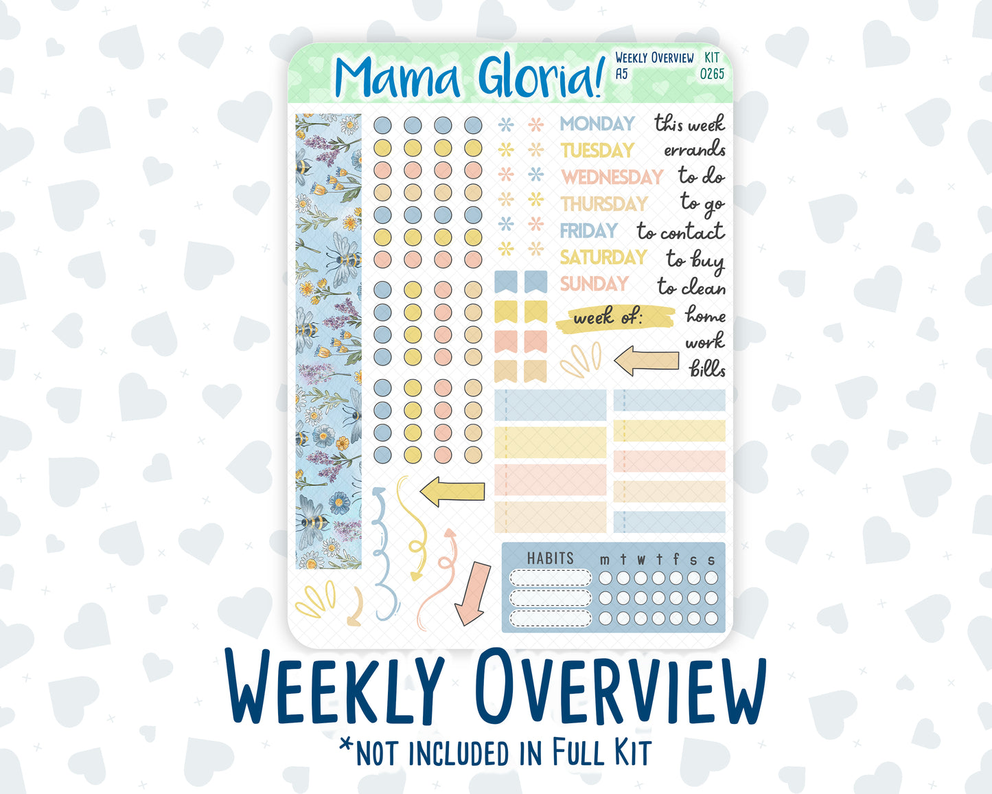 Kit 0265 - A5 - Daily Duo - Weekly Kit - May - Honeybee Sky