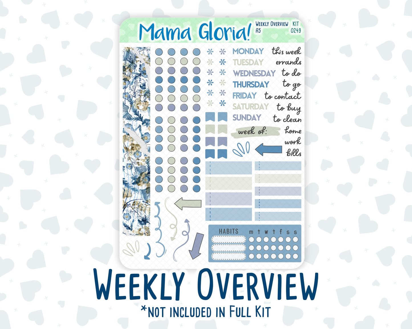 Kit 0249 - A5 - Daily Duo - Weekly Kit - January - Icy Lace