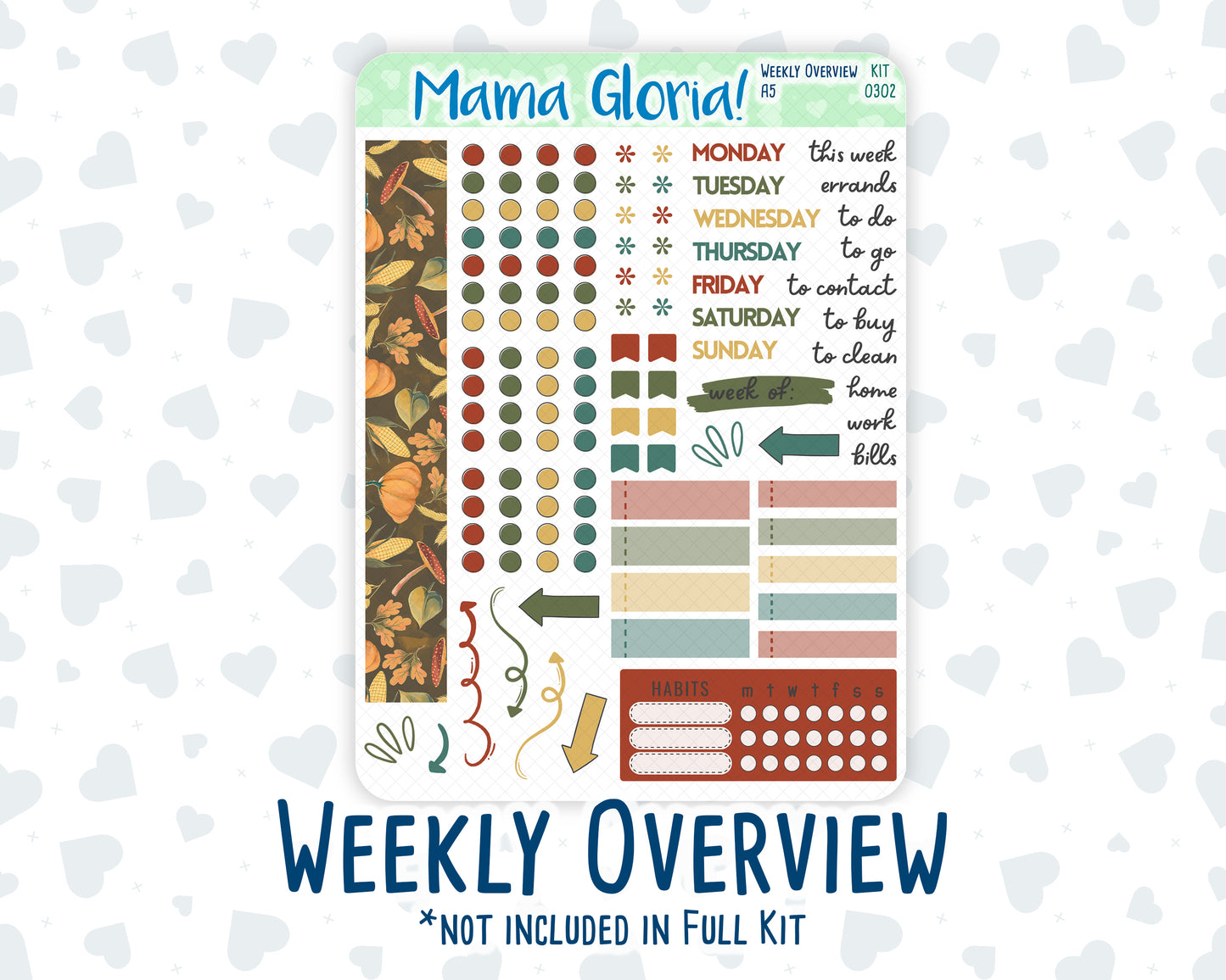 Kit 0302 - A5 - Daily Duo - Weekly Kit - November - Thankful Season
