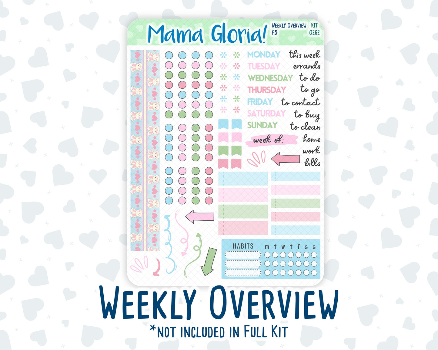 Kit 0262 - A5 - Daily Duo - Weekly Kit - April - Spring Puffs