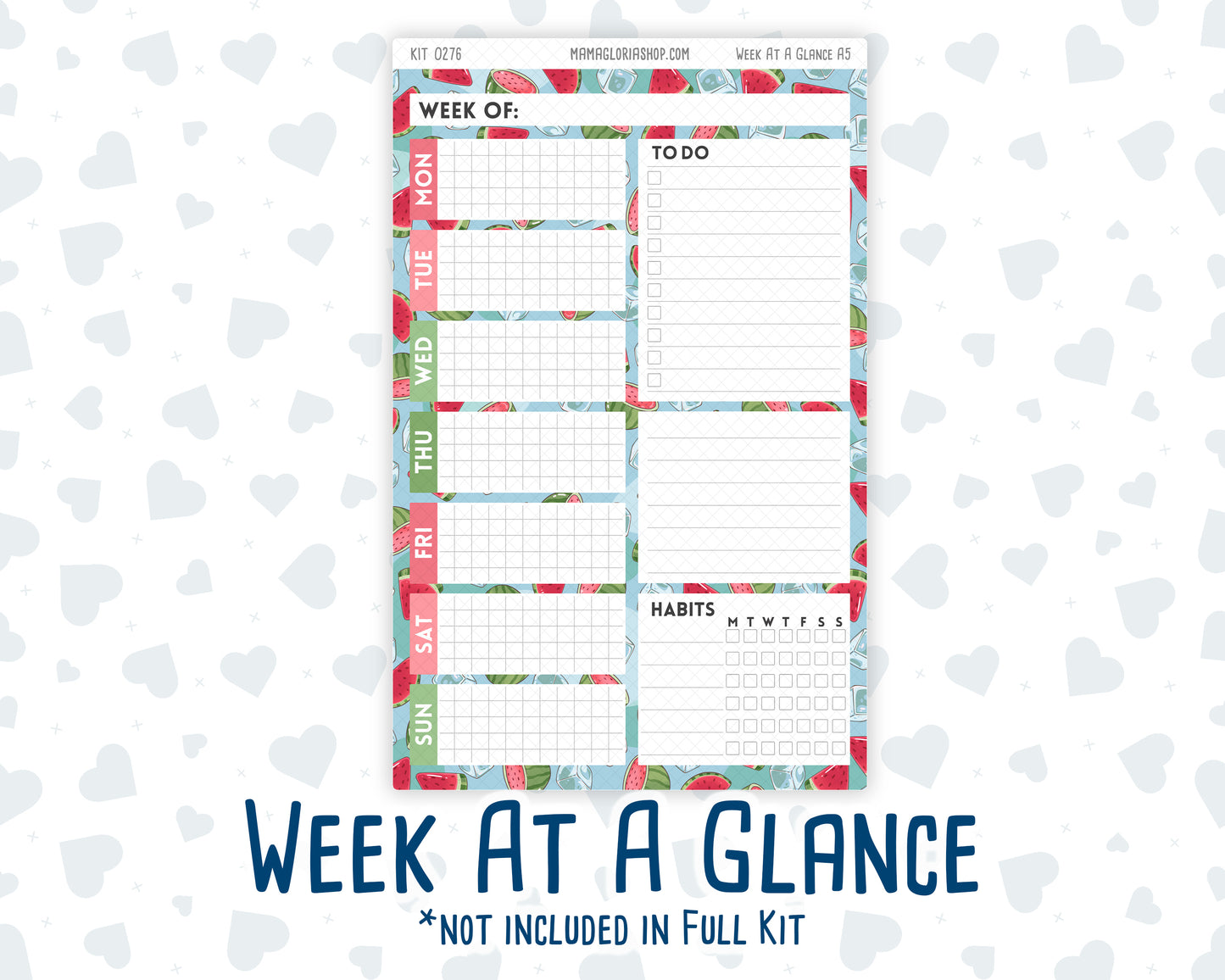Kit 0276 - A5 - Daily Duo - Weekly Kit - July - Melon Crush