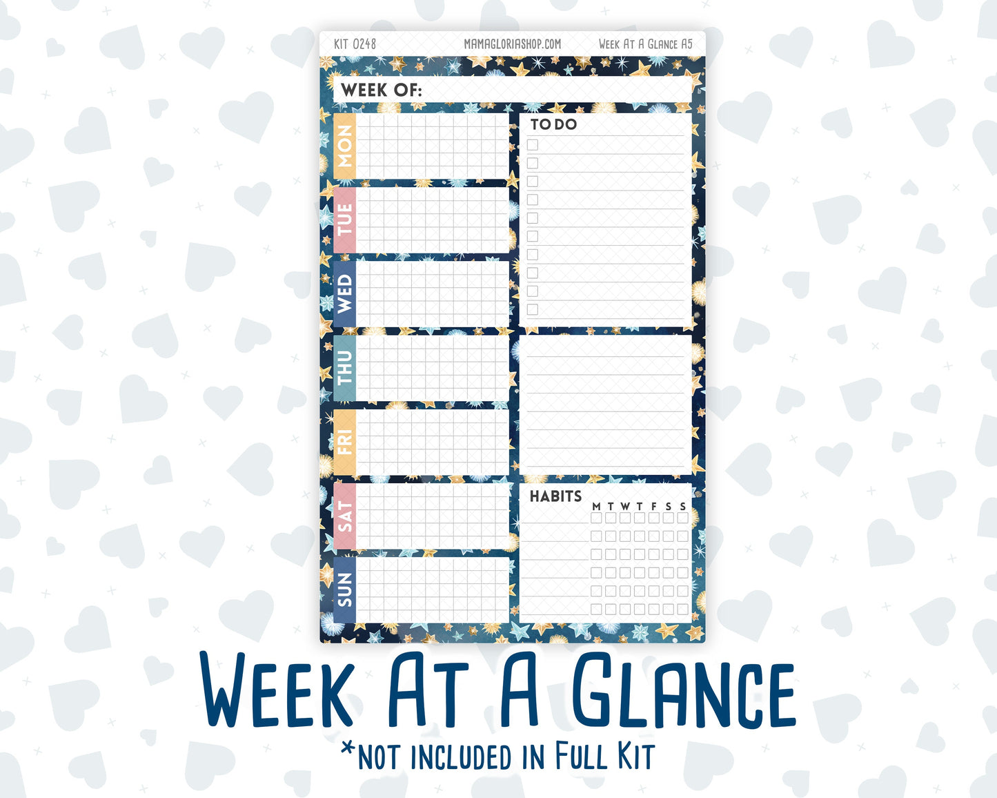 Kit 0248 - A5 - Daily Duo - Weekly Kit - January - Midnight Countdown