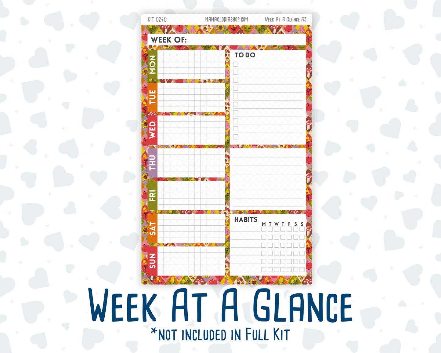 Kit 0240 - A5 - Daily Duo - Weekly Kit - November - Cozy Thanksgiving