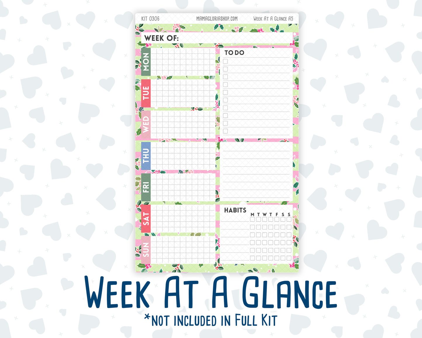 Kit 0306 - A5 - Daily Duo - Weekly Kit - December - Jolly Mischief