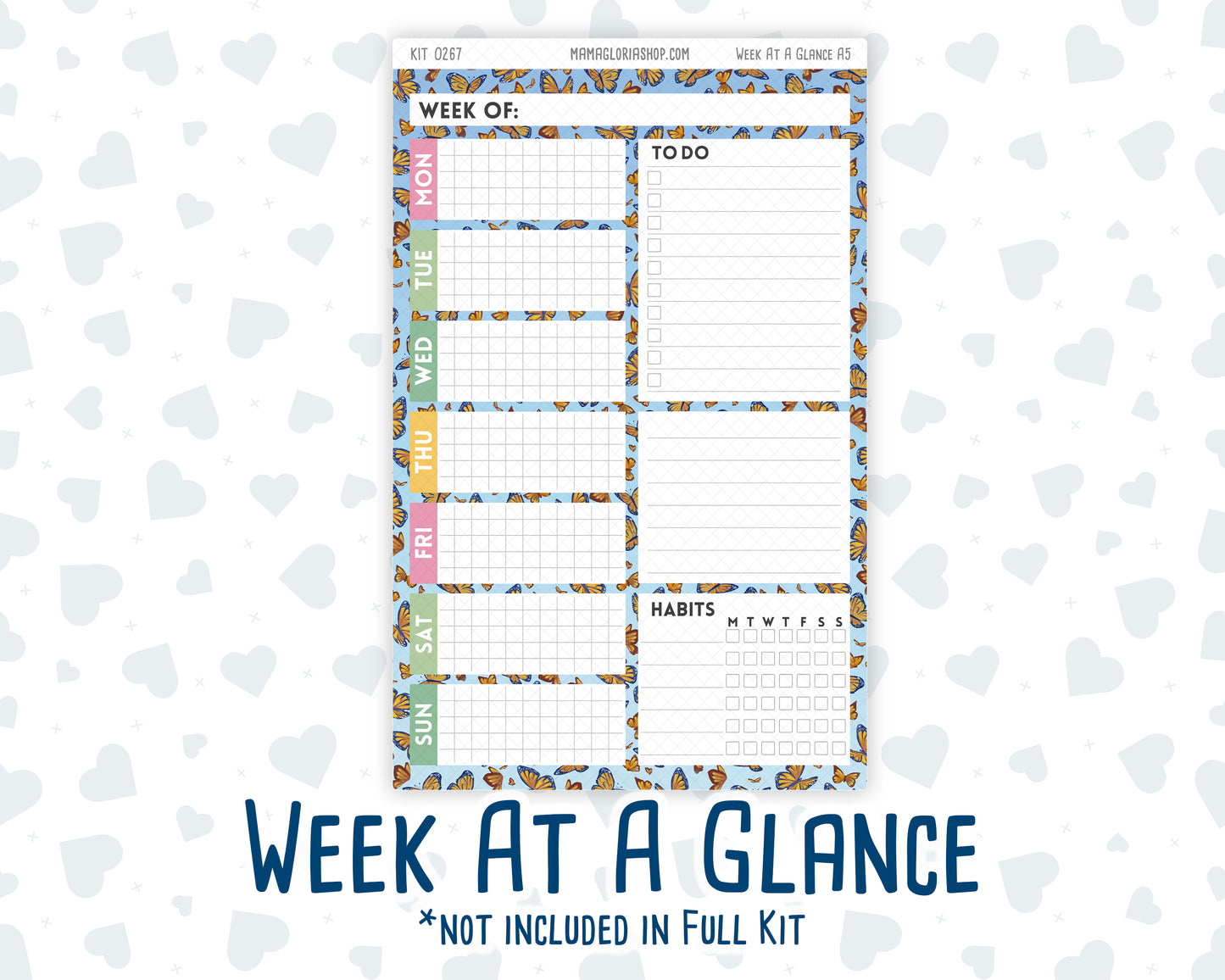 Kit 0267 - A5 - Daily Duo - Weekly Kit - May - Flowers For Mama