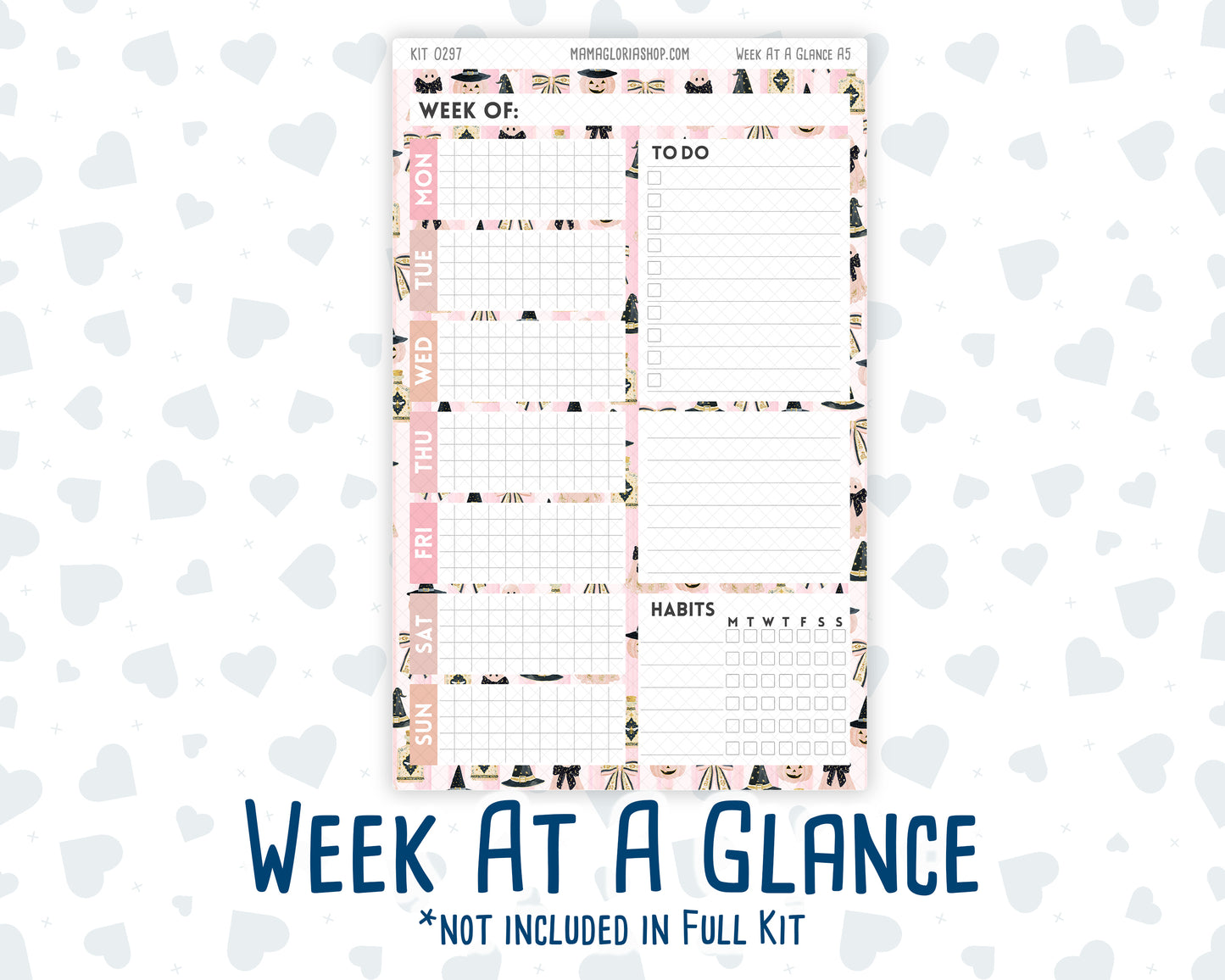 Kit 0297 - A5 - Daily Duo - Weekly Kit - October - Pink Spell