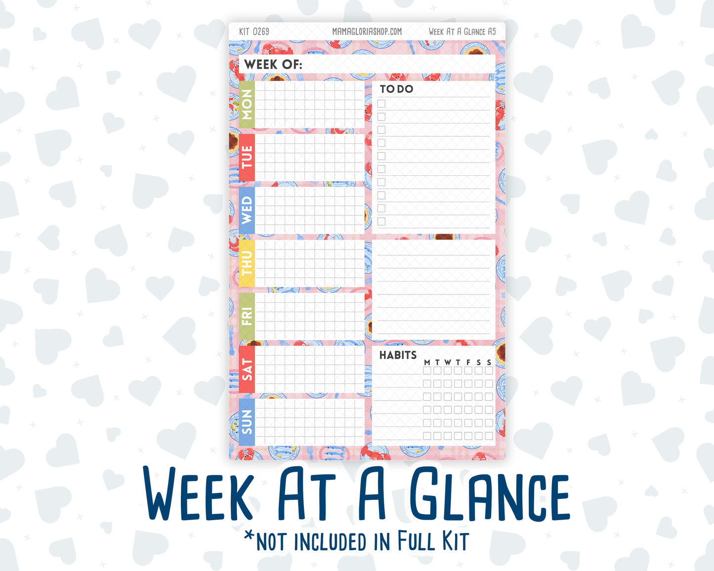 Kit 0269 - A5 - Daily Duo - Weekly Kit - June - Dolce Mare