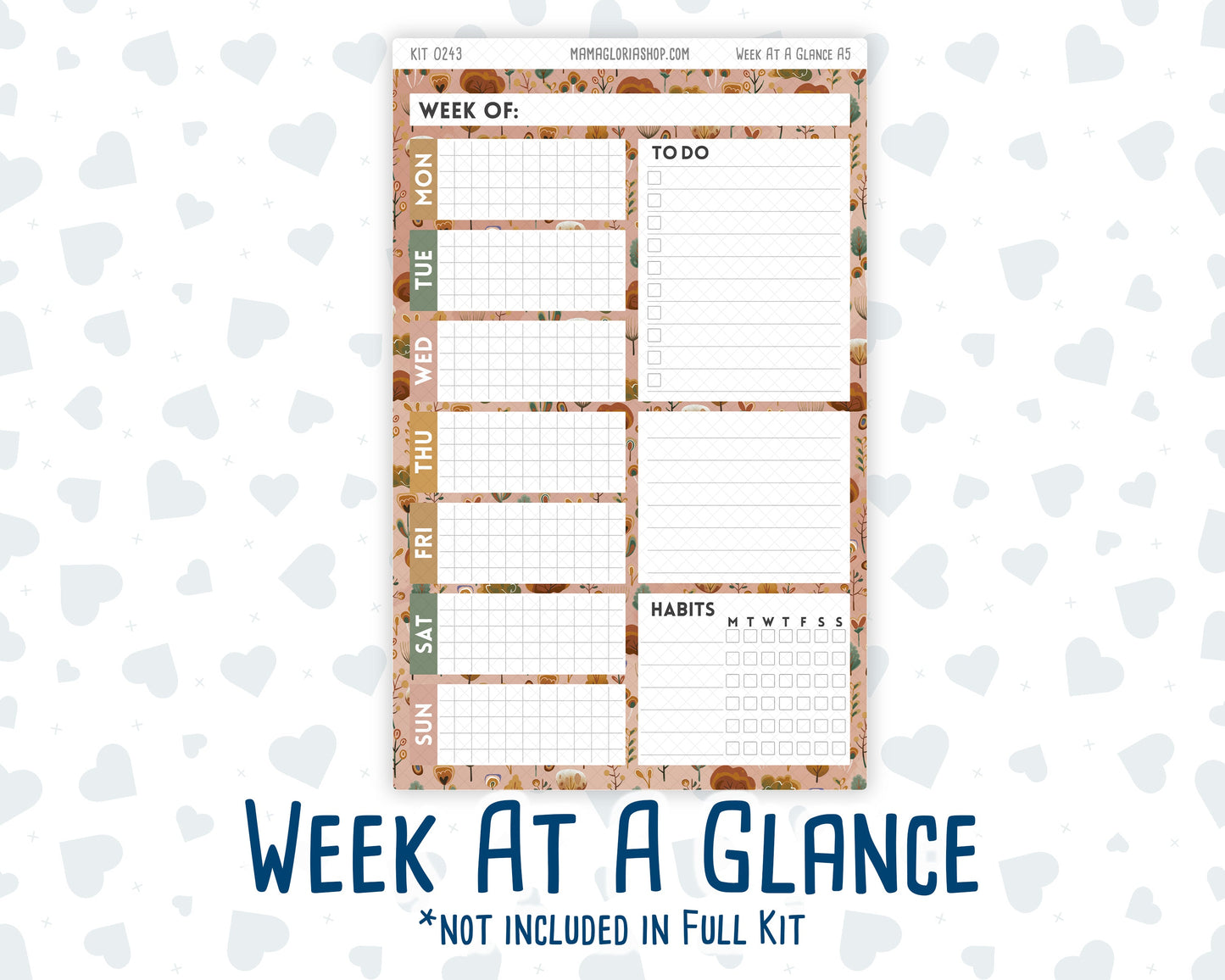 Kit 0243 - A5 - Daily Duo - Weekly Kit - November - Boho Autumn