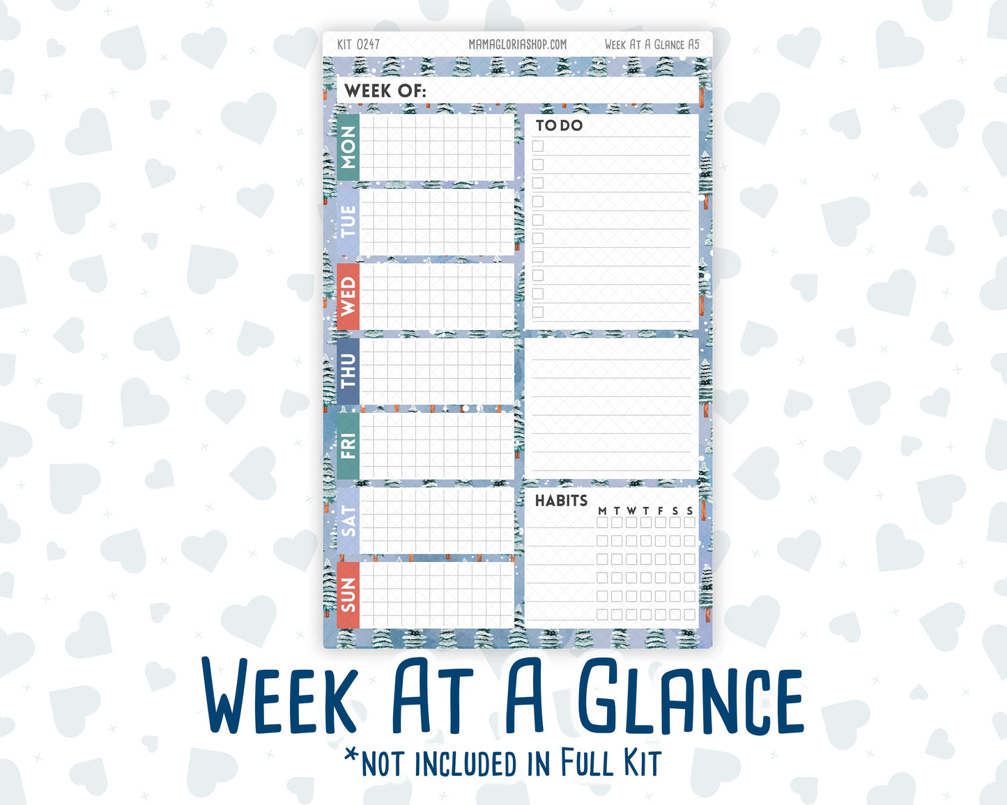 Kit 0247 - A5 - Daily Duo - Weekly Kit - December - Snow Day Adventures