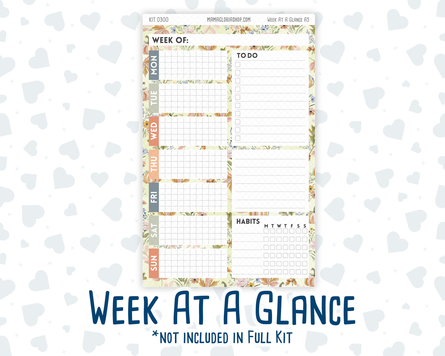 Kit 0300 - A5 - Daily Duo - Weekly Kit - October - Autumn Stroll