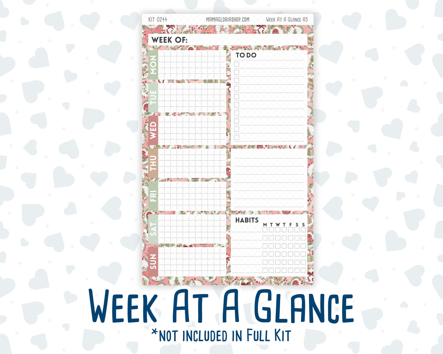 Kit 0244 - A5 - Daily Duo - Weekly Kit - December - Santas Village