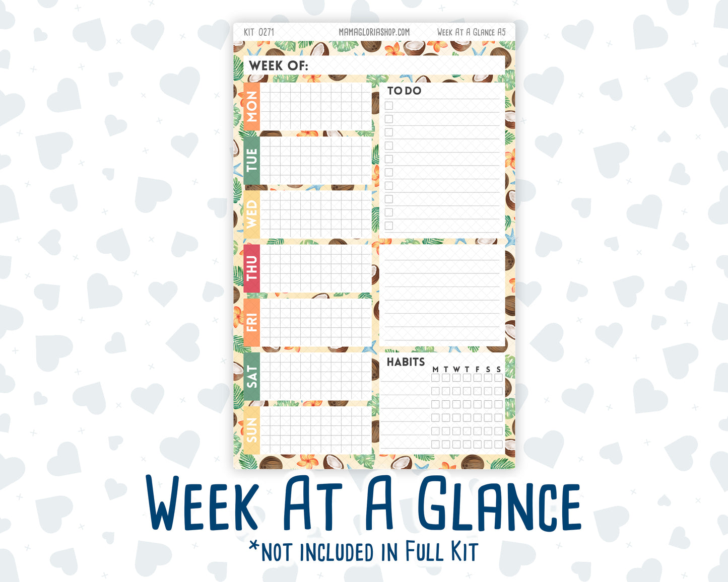 Kit 0271 - A5 - Daily Duo - Weekly Kit - June - Strawberry Shore