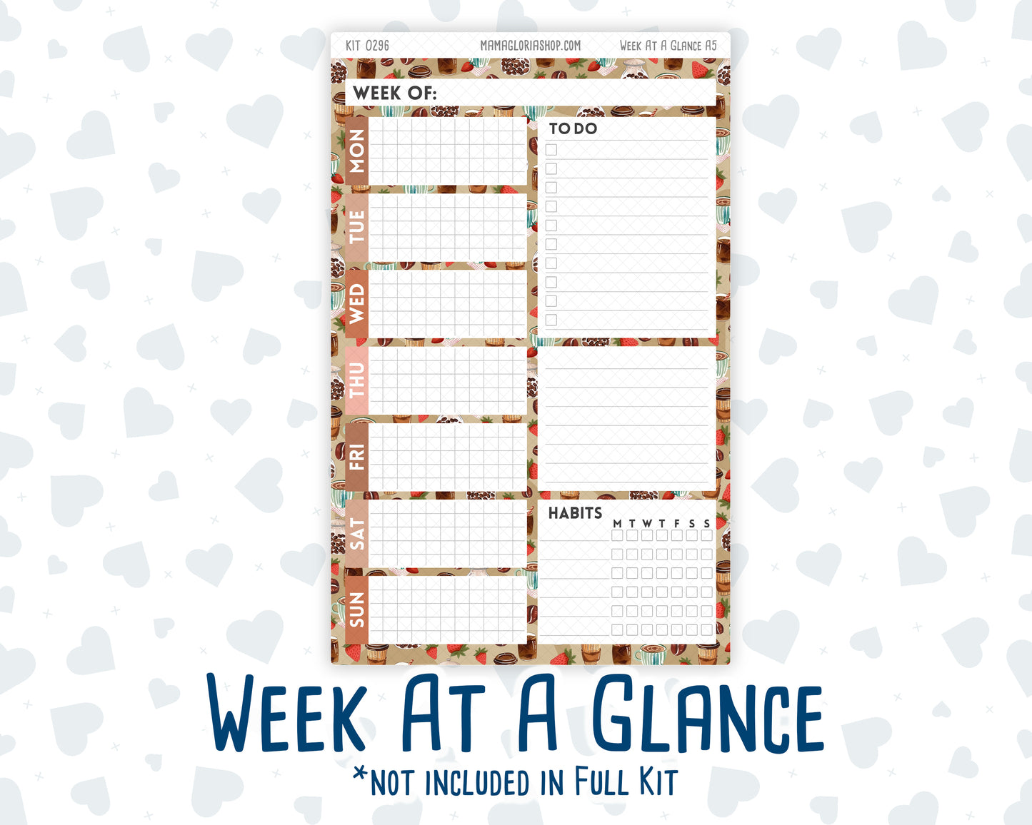 Kit 0296 - A5 - Daily Duo - Weekly Kit - September - Coffee Break