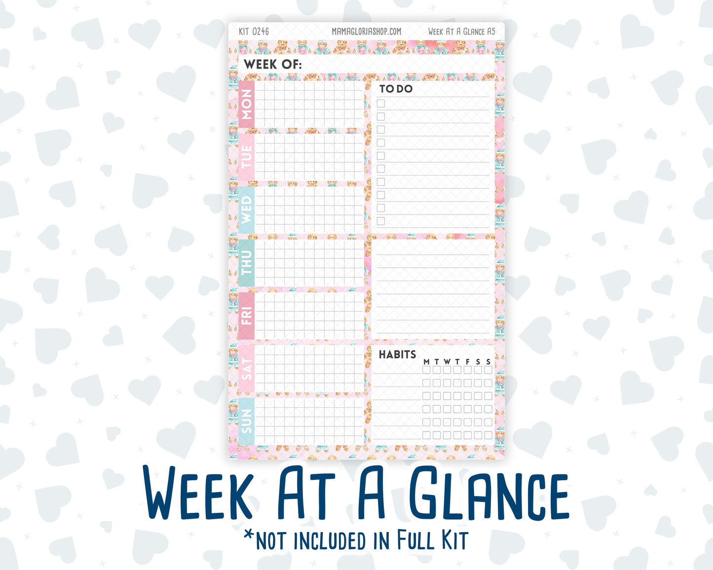 Kit 0246 - A5 - Daily Duo - Weekly Kit - December - Gingerbread Sweets