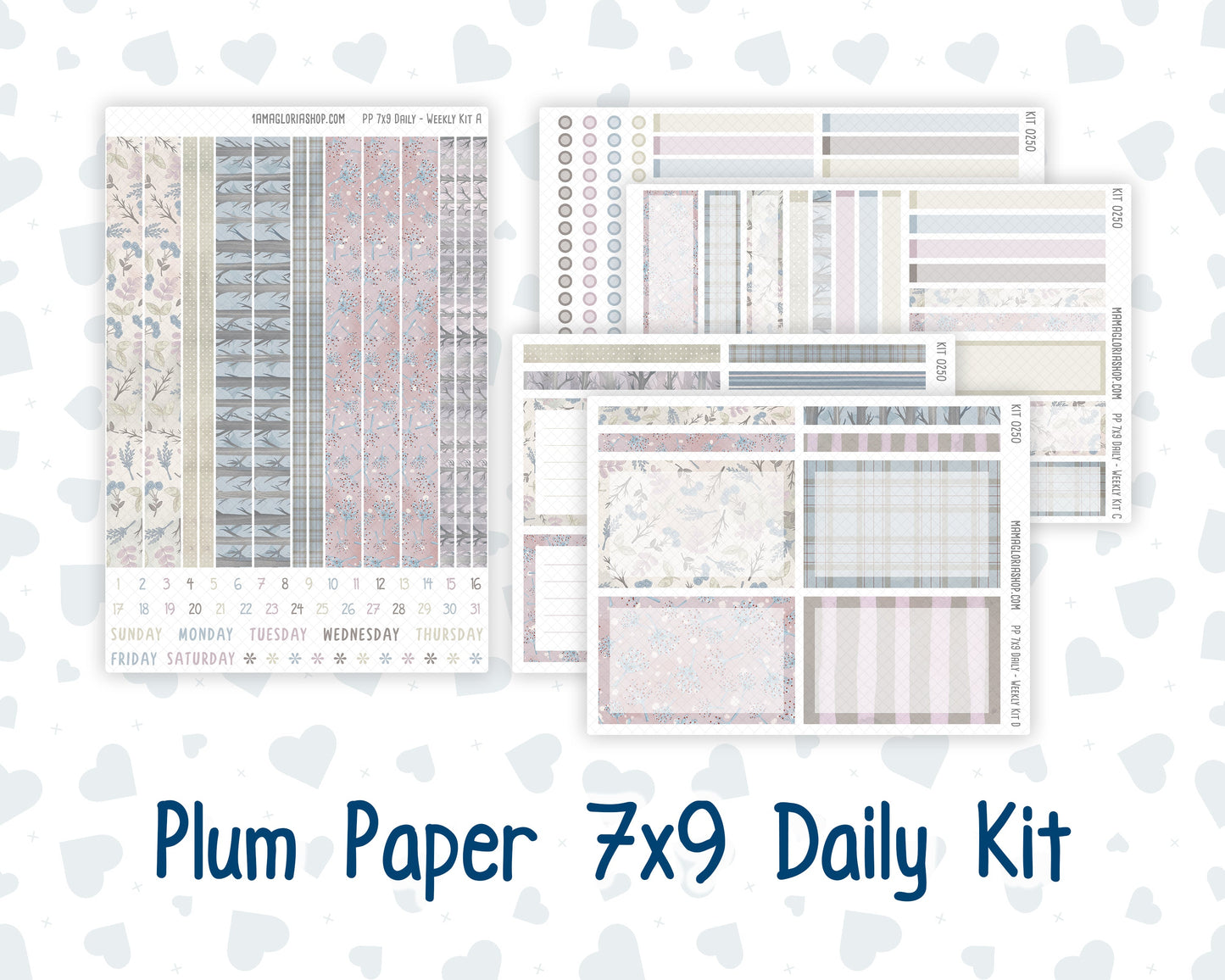 Kit 0250 - 7x9 - Plum Paper Daily - Weekly Kit - Quiet January