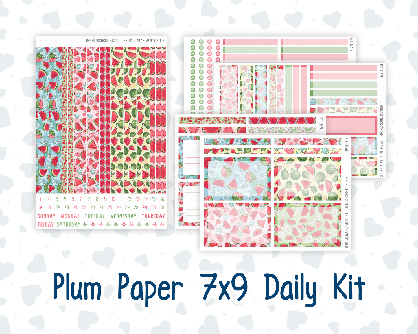Kit 0276 - 7x9 - Plum Paper Daily - Weekly Kit - July - Melon Crush