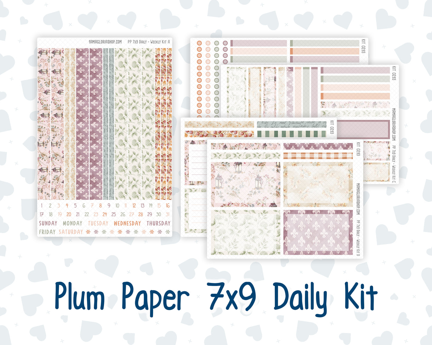 Kit 0293 - 7x9 - Plum Paper Daily - Weekly Kit - September - Fleur de Provence