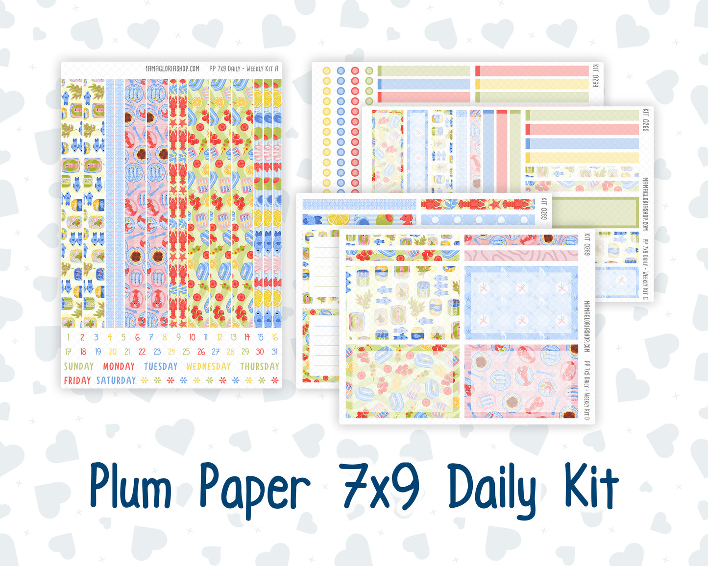 Kit 0269 - 7x9 - Plum Paper Daily - Weekly Kit - June - Dolce Mare