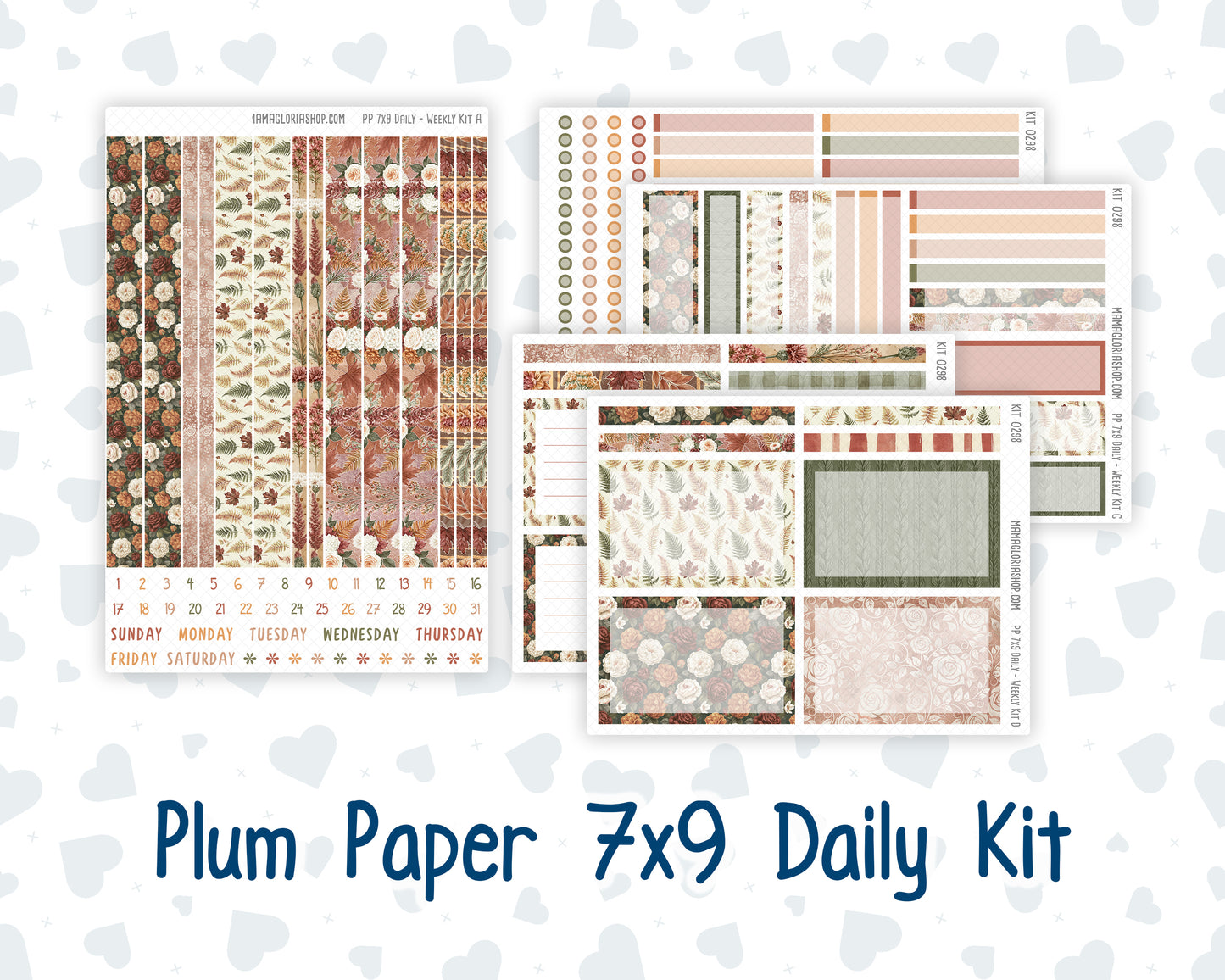 Kit 0298 - 7x9 - Plum Paper Daily - Weekly Kit - October - Velvet Bloom
