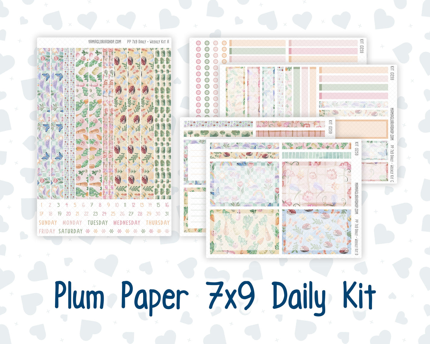 Kit 0259 - 7x9 - Plum Paper Daily - Weekly Kit - March - Spring Garden Chores