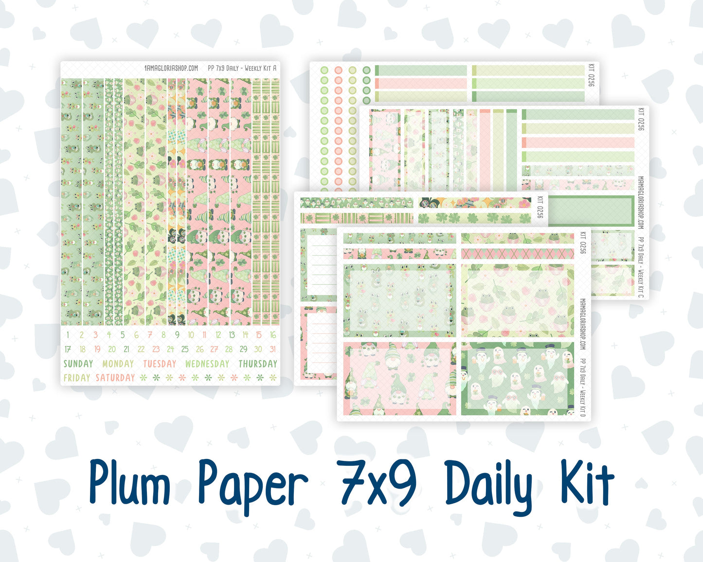 Kit 0256 - 7x9 - Plum Paper Daily - Weekly Kit - March - Froggy Luck